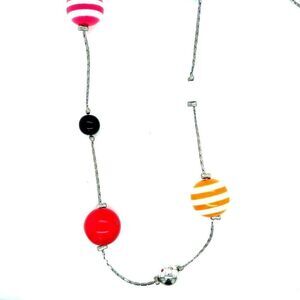 Long Multicolor Ball Necklace (B1)